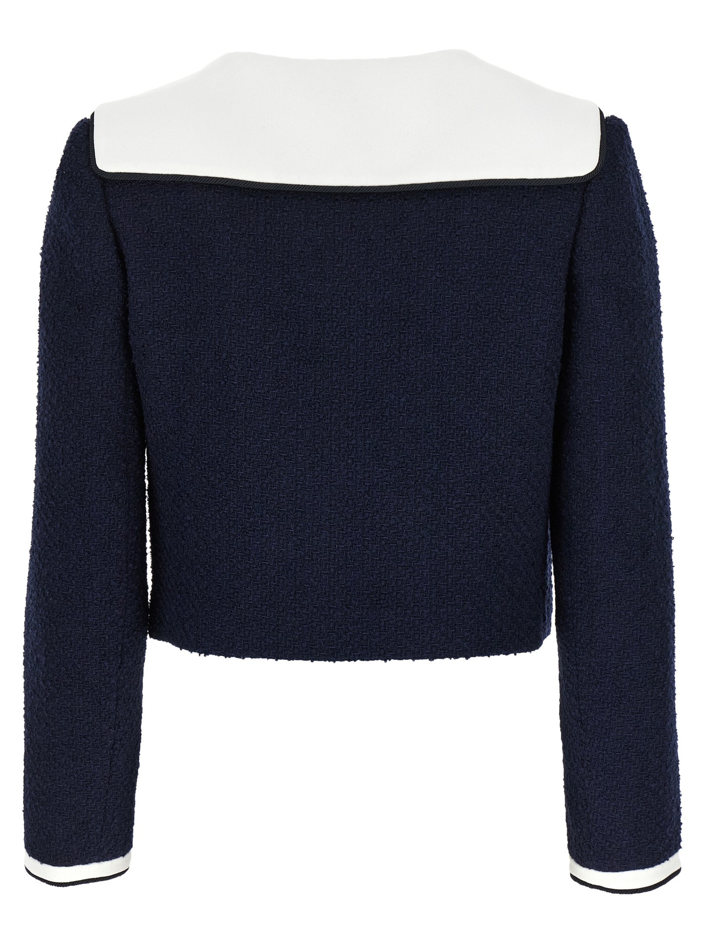 'Navy Boucle Contrast Collar' blazer Blazer and Suits