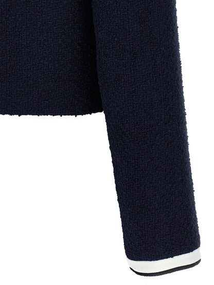 'Navy Boucle Contrast Collar' blazer Blazer and Suits