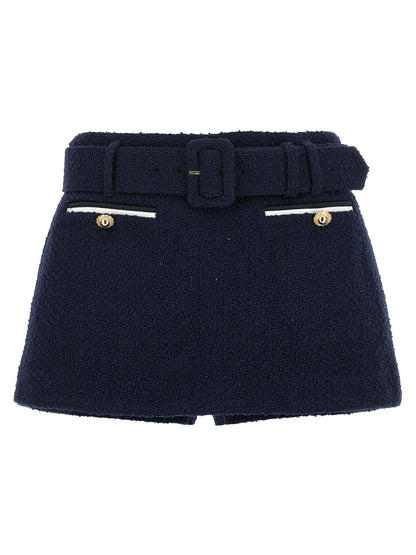 Bouclé wool skort Bermuda, short