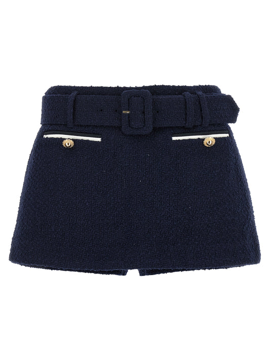 Bouclé wool skort Bermuda, short