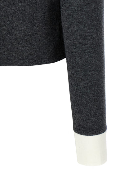 'Grey Contrast Collar' cardigan Sweater, cardigans