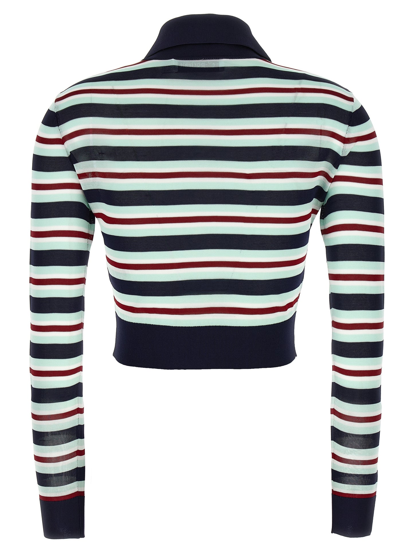 'Navy Striped Viscose Knit' cardigan Sweater, cardigans