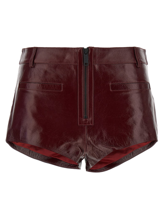 Craqué leather shorts Bermuda, short