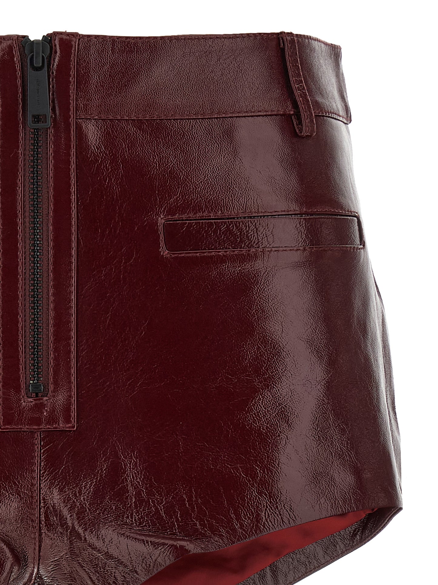 Craqué leather shorts Bermuda, short
