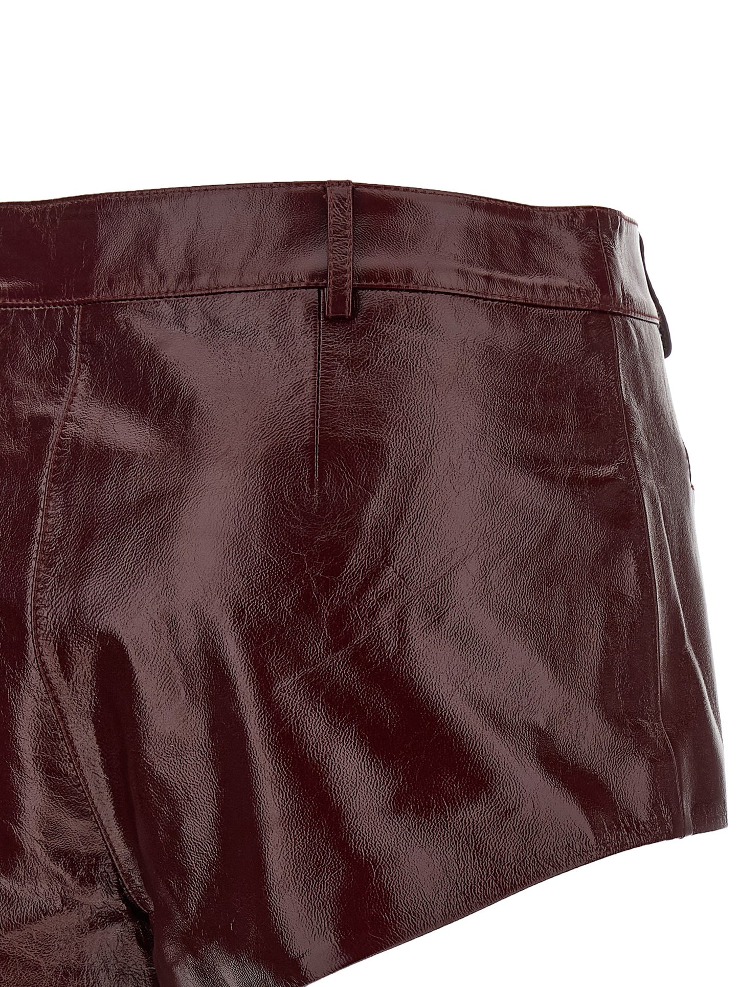 Craqué leather shorts Bermuda, short