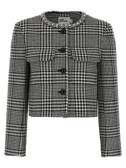 'Houndstooth Crystal Trim' blazer Blazer and Suits