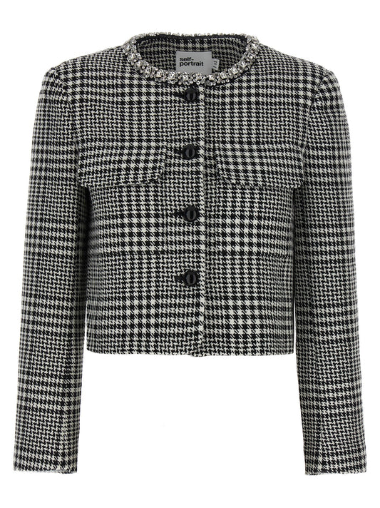 'Houndstooth Crystal Trim' blazer Blazer and Suits