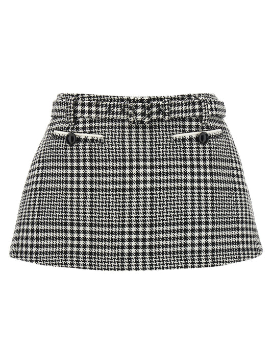 Bouclé wool skort Bermuda, short