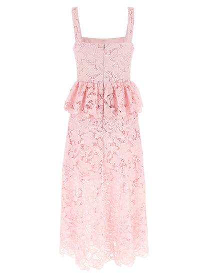 'Pink Lace Peplum Midi' dress Dresses