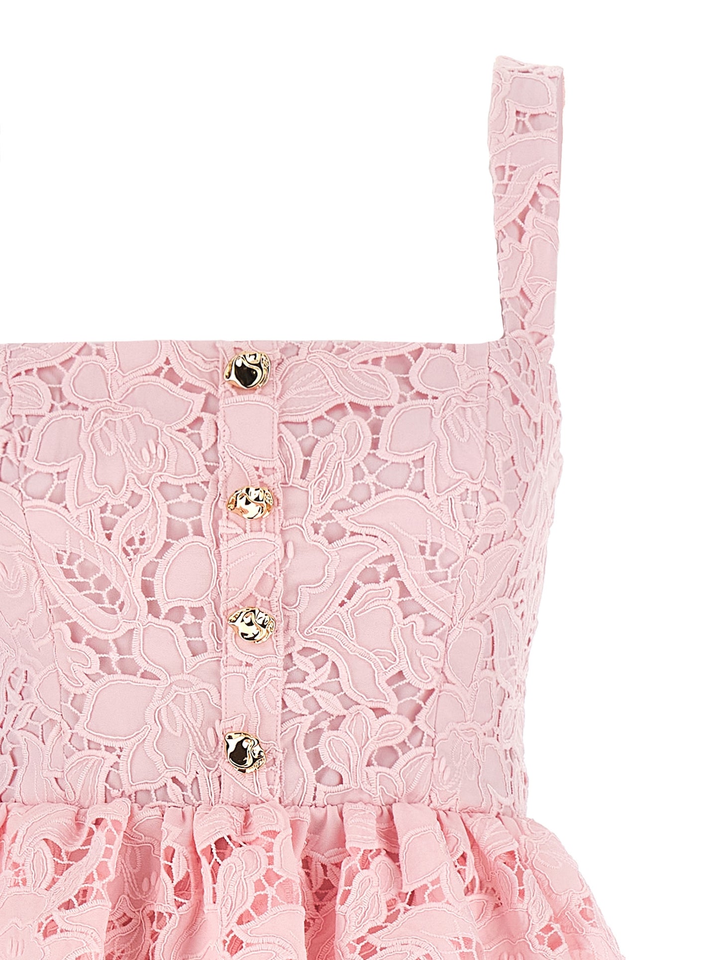 'Pink Lace Peplum Midi' dress Dresses
