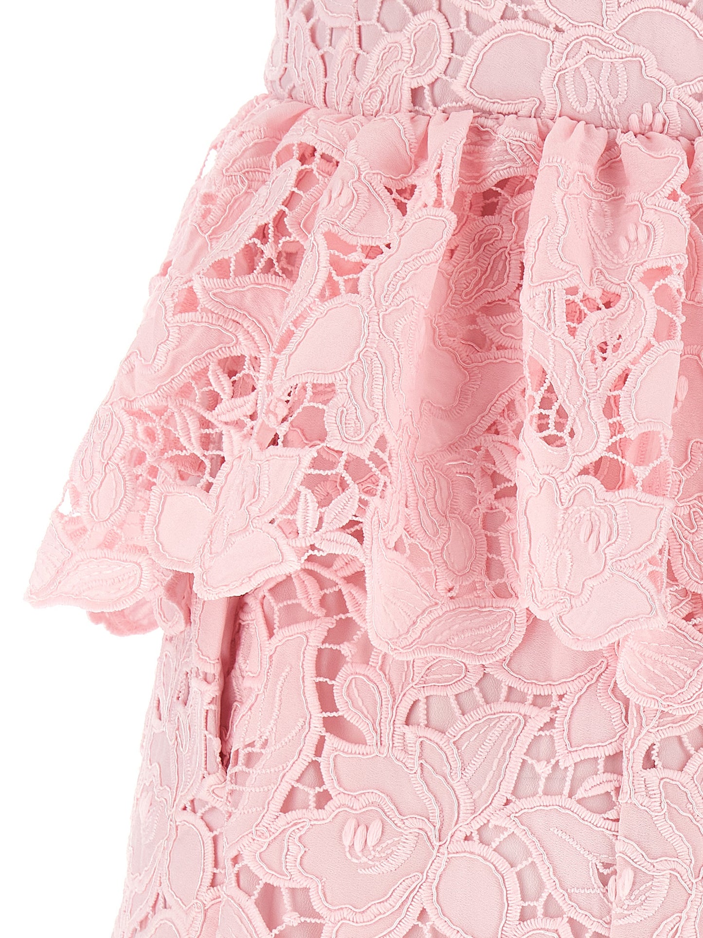 'Pink Lace Peplum Midi' dress Dresses