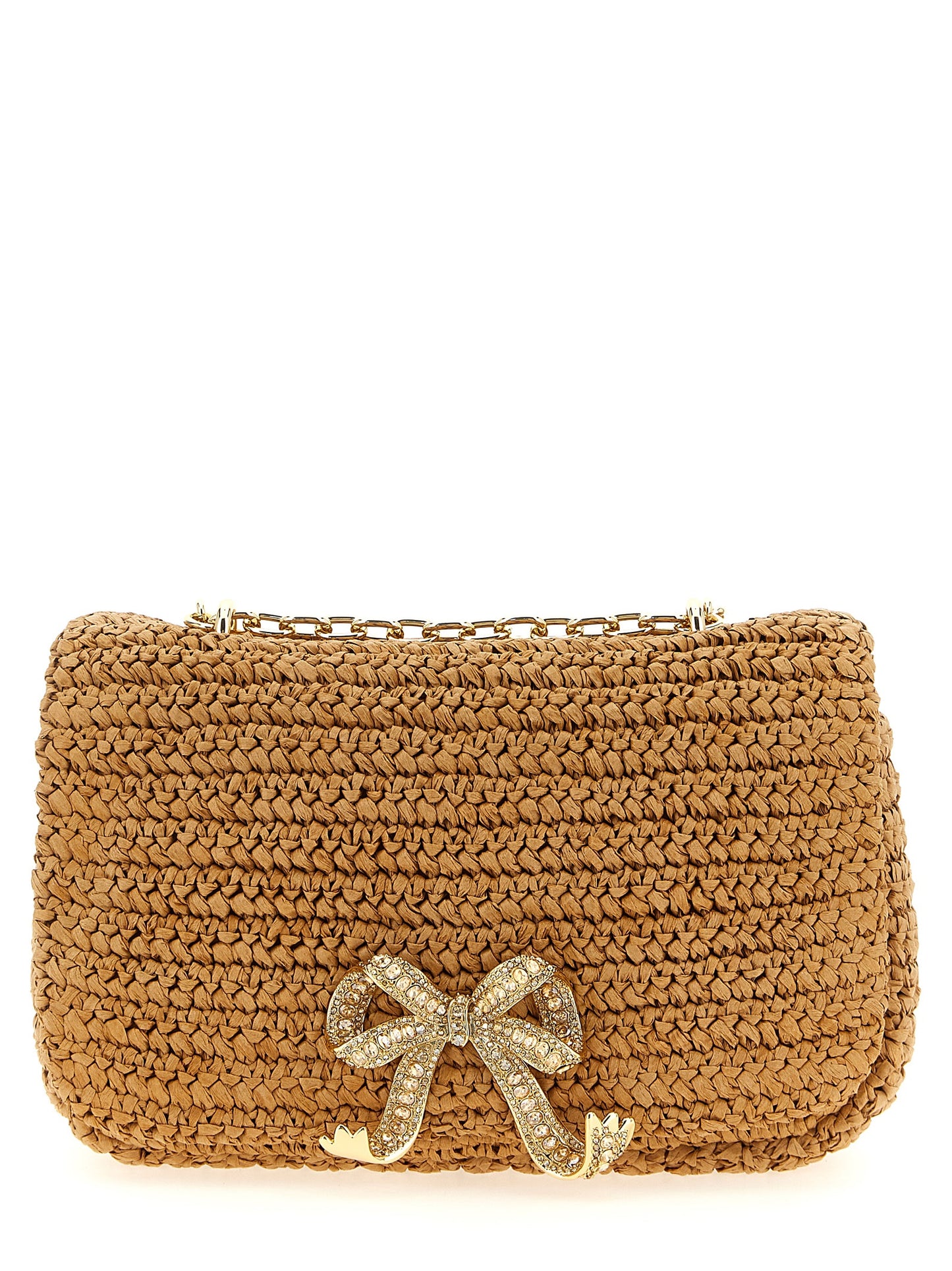 'Raffia bow charm' shoulder bag Shoulder bags