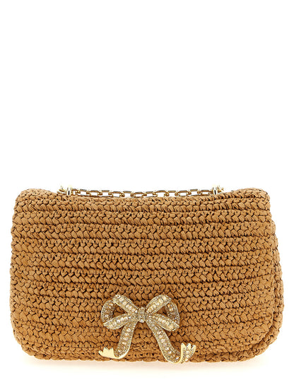 'Raffia bow charm' shoulder bag Shoulder bags
