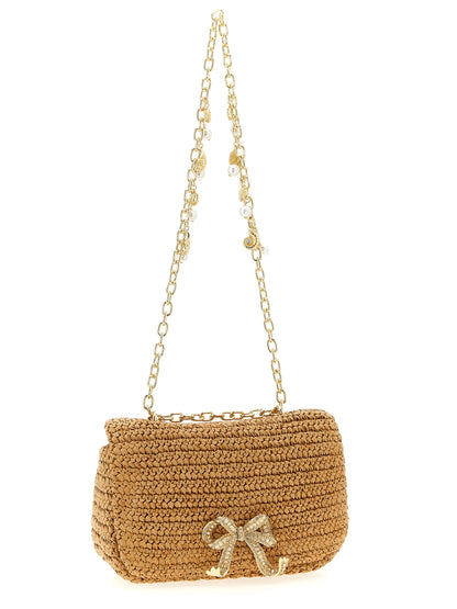 'Raffia bow charm' shoulder bag Shoulder bags