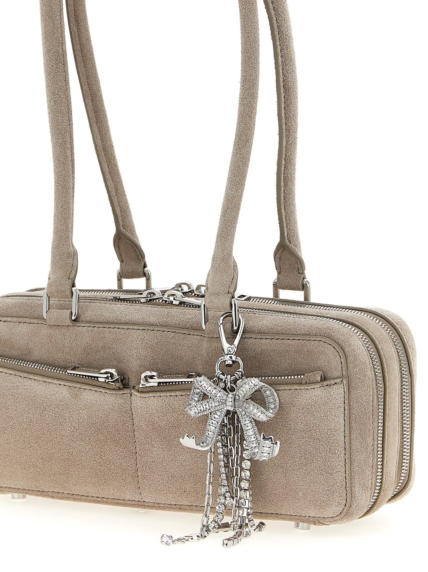 'Tan suede baguette with charm' shoulder bag  Shoulder bags
