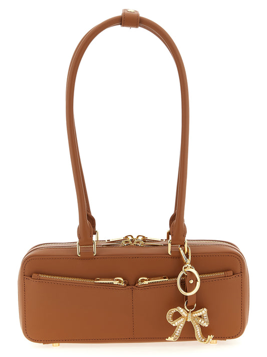 'Tan leather baguette with charm' shoulder bag Shoulder bags