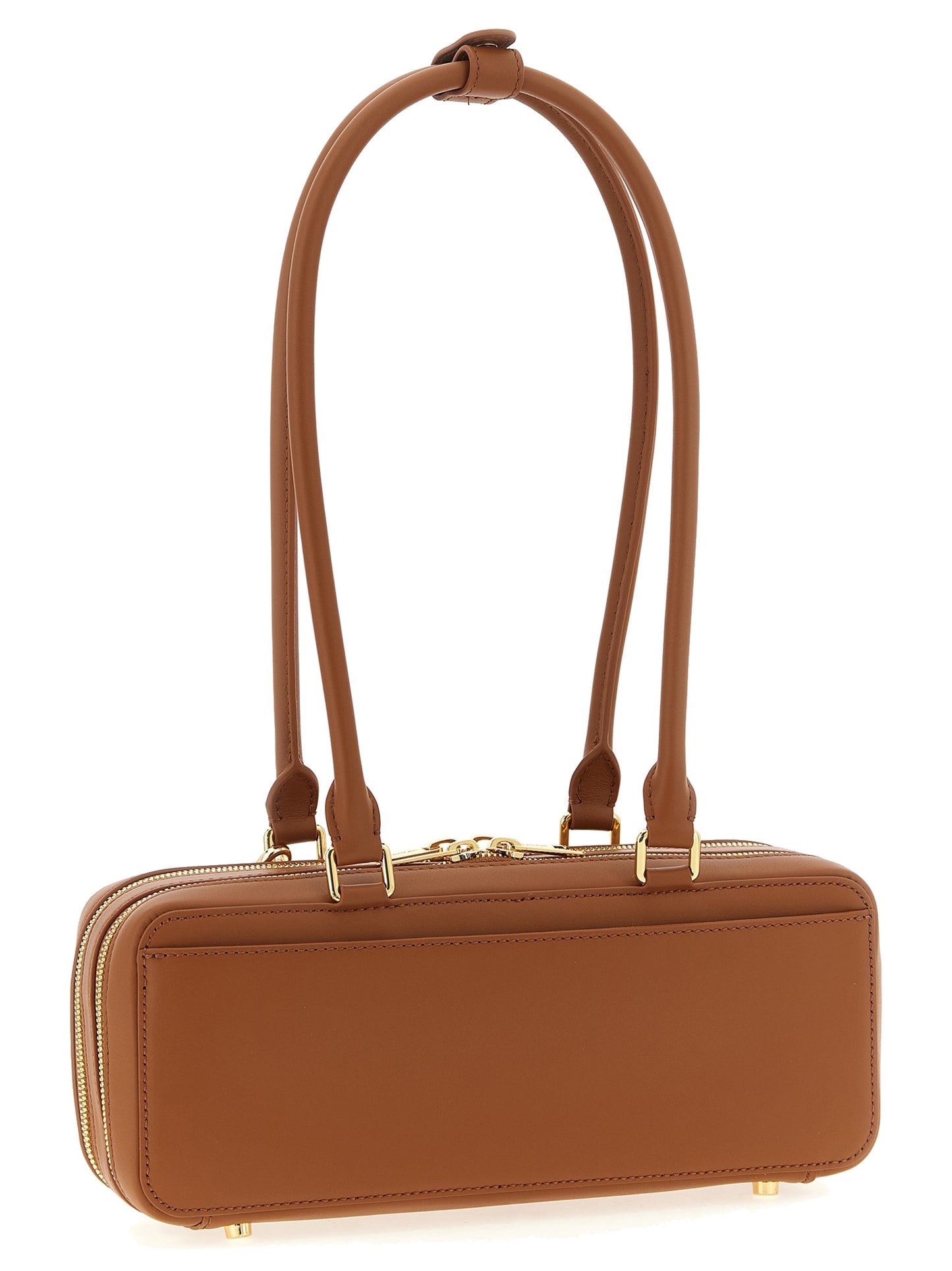 'Tan leather baguette with charm' shoulder bag Shoulder bags