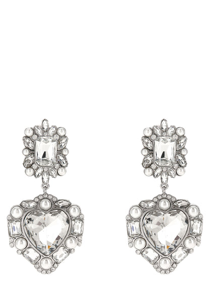 'Crystal Pearl Tiered Heart' earrings Jewelry