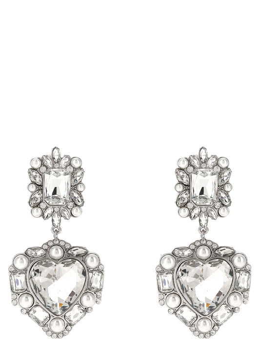 'Crystal Pearl Tiered Heart' earrings Jewelry