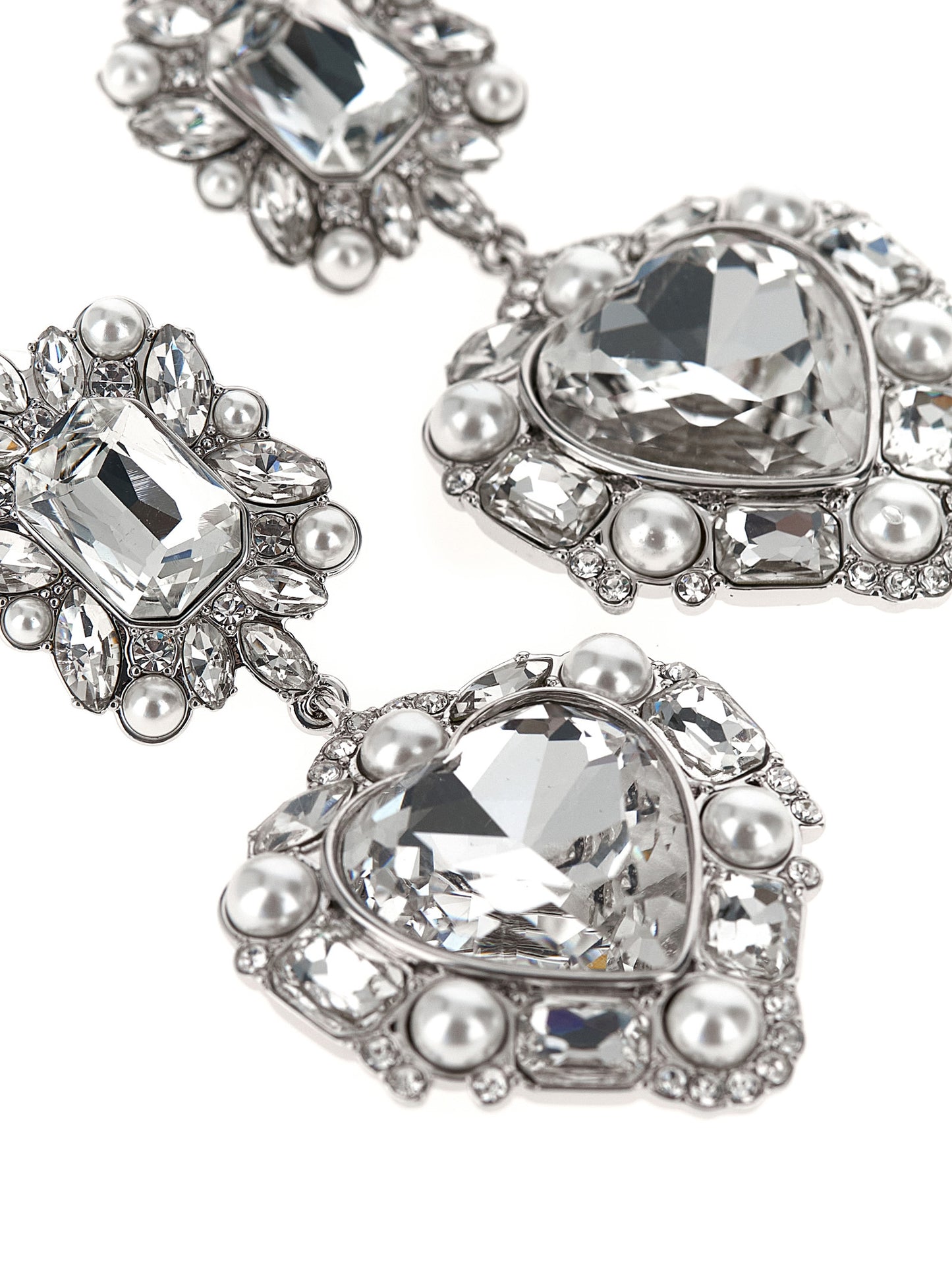 'Crystal Pearl Tiered Heart' earrings Jewelry