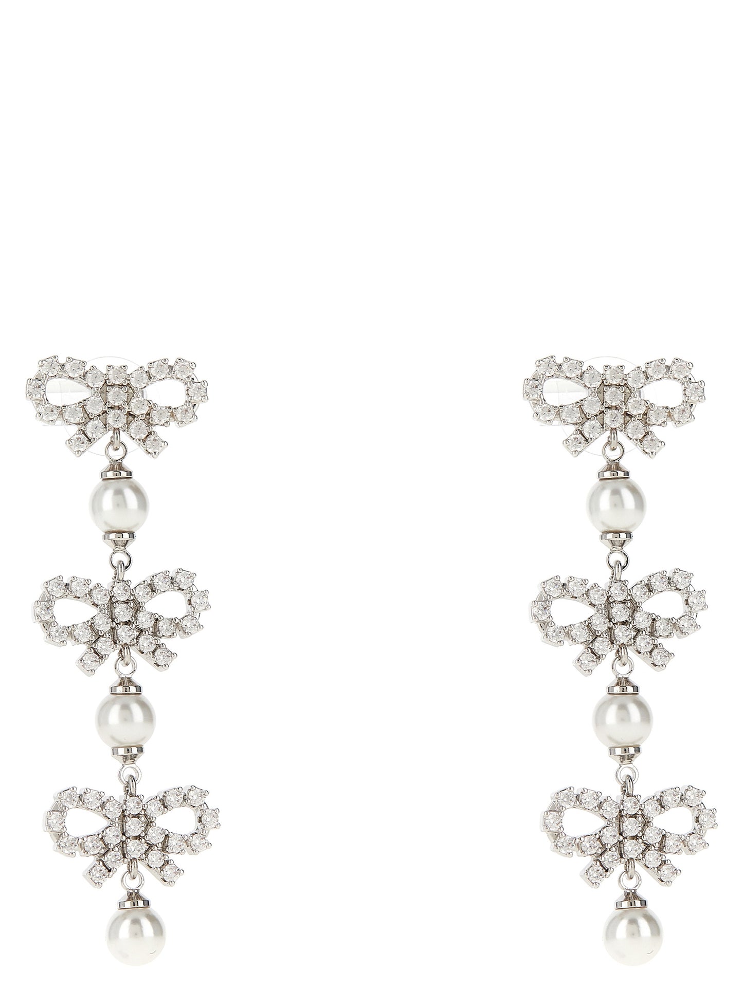 'Micro Bow Pearl Tiered' earrings Jewelry