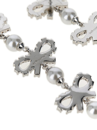 'Micro Bow Pearl Tiered' earrings Jewelry