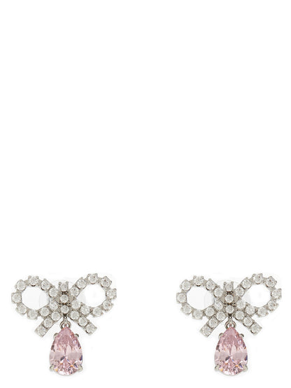 'Micro Bow Pink Droplet' earrings Jewelry