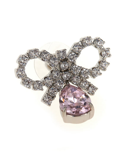 'Micro Bow Pink Droplet' earrings Jewelry