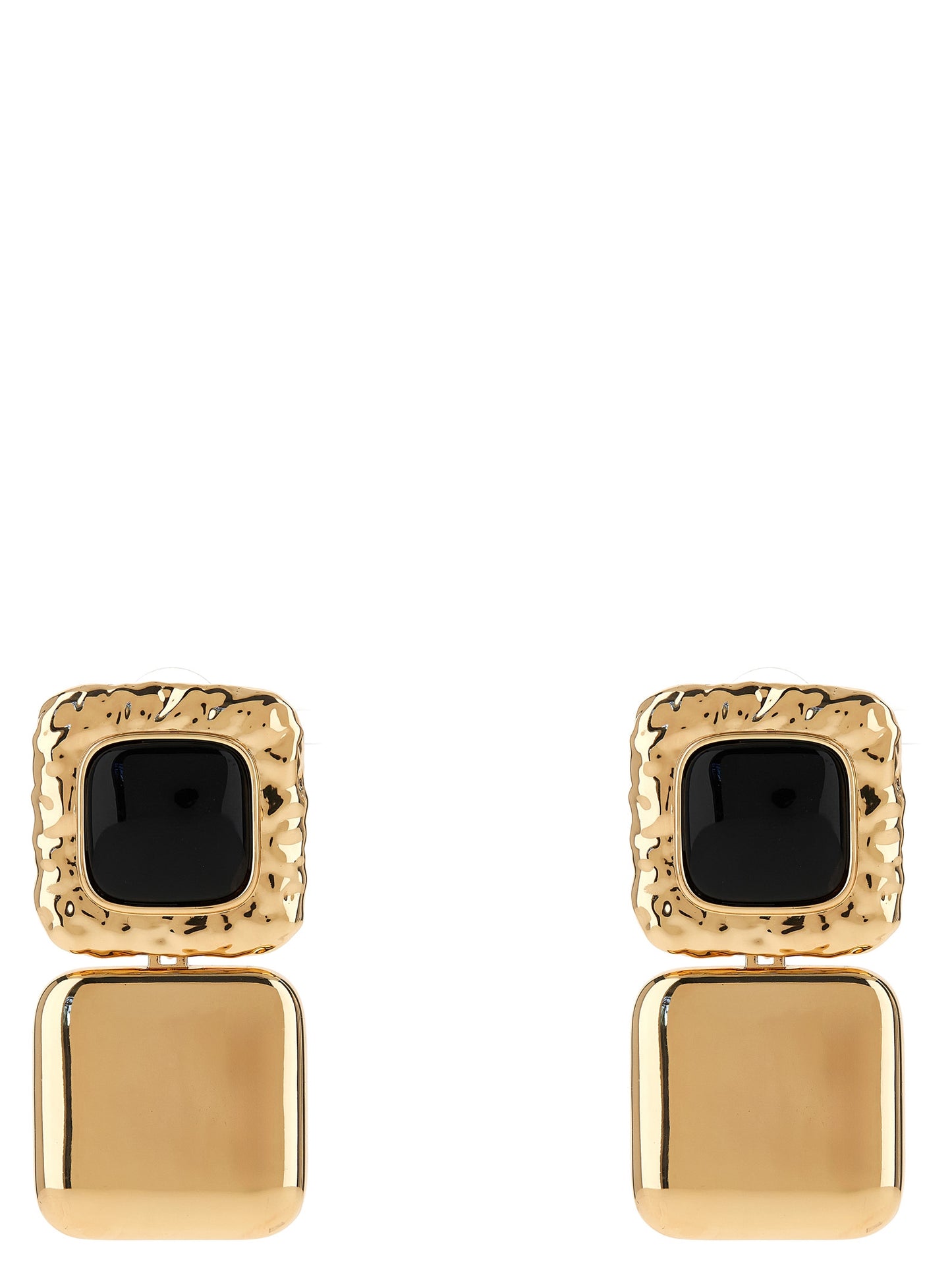 'Mottled Gold Black Tiered' earrings Jewelry