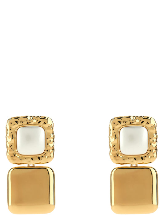'Mottled Gold Pearl Tiered' earrings Jewelry