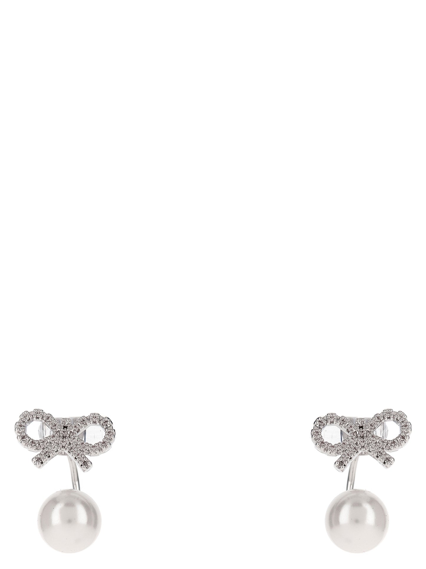 'Crystal Bow Pearl Jacket' earrings Jewelry