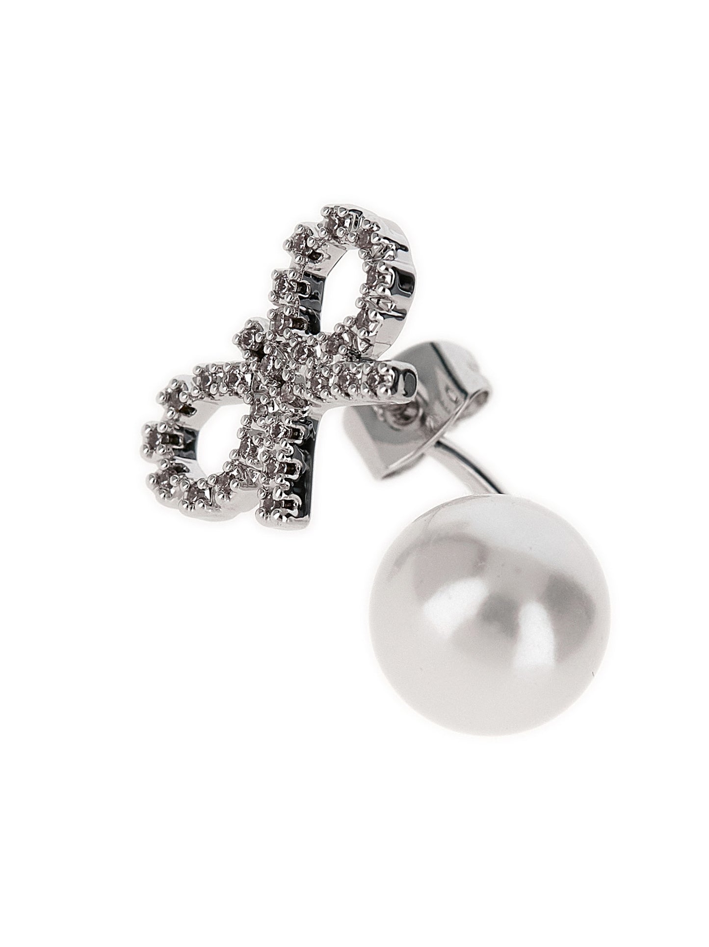 'Crystal Bow Pearl Jacket' earrings Jewelry
