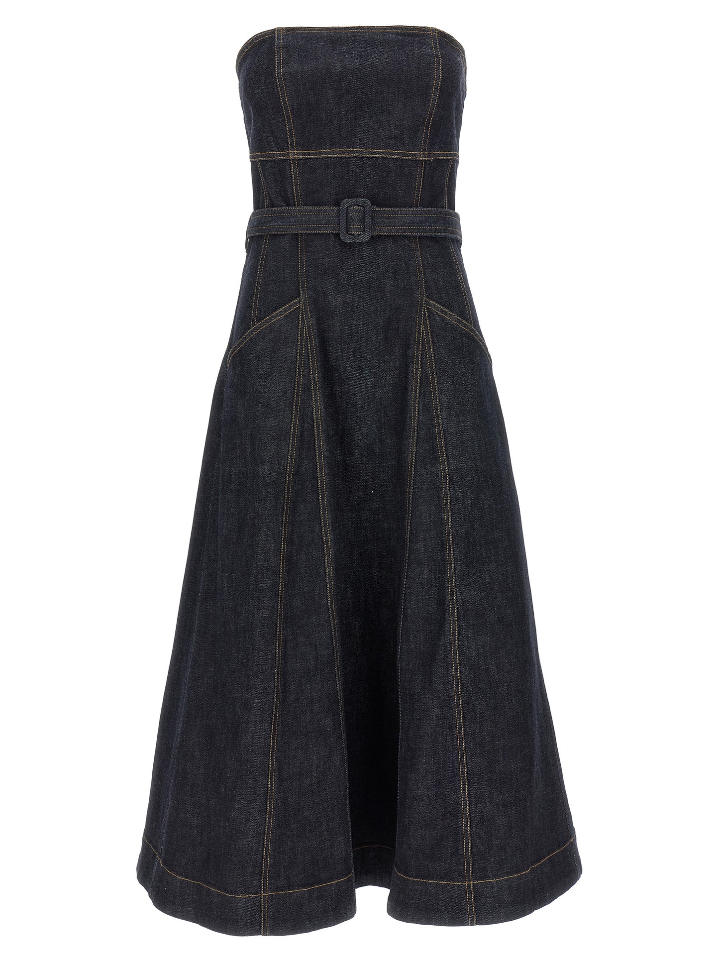 'Indigo Denim Bandeau Midi Dress' dress Dresses