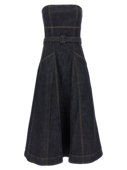 'Indigo Denim Bandeau Midi Dress' dress Dresses