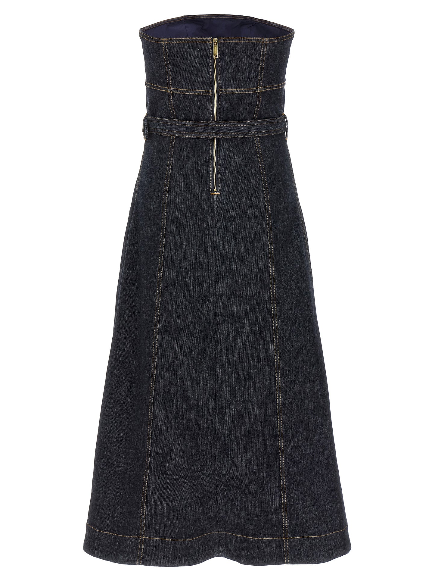 'Indigo Denim Bandeau Midi Dress' dress Dresses