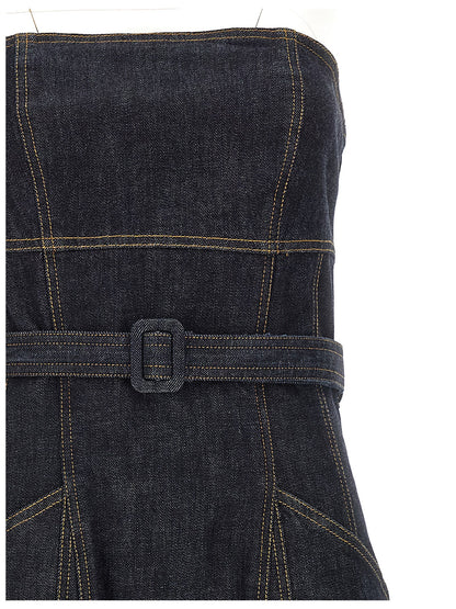 'Indigo Denim Bandeau Midi Dress' dress Dresses