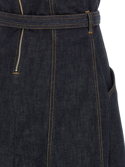 'Indigo Denim Bandeau Midi Dress' dress Dresses