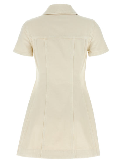 'Cream Collared Denim Mini' dress Dresses