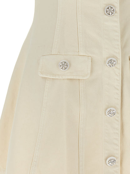 'Cream Collared Denim Mini' dress Dresses