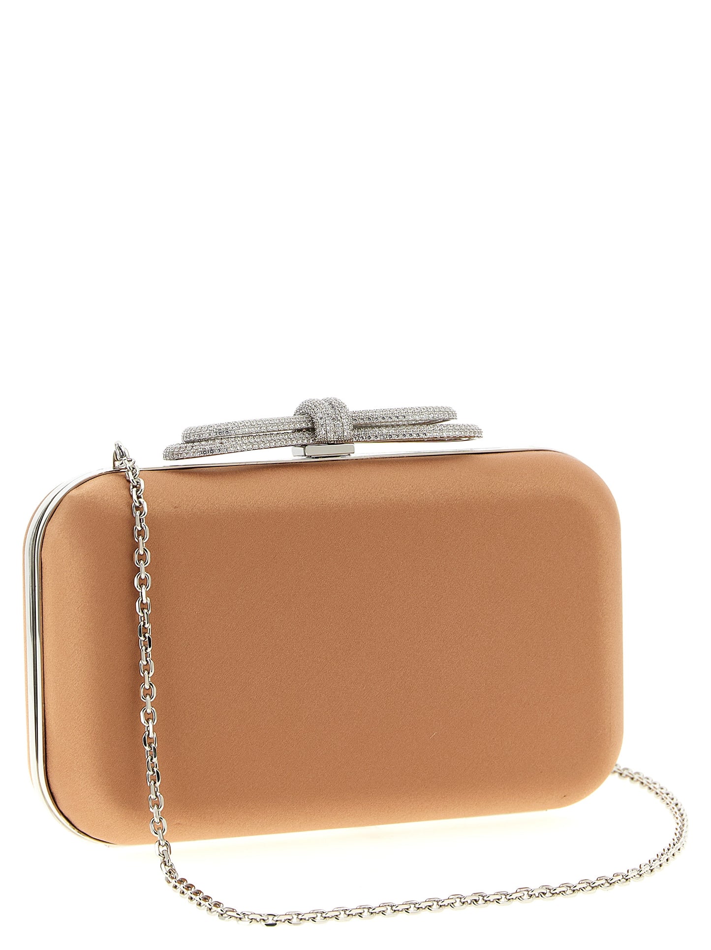 'Double Bow Satin' clutch Clutch