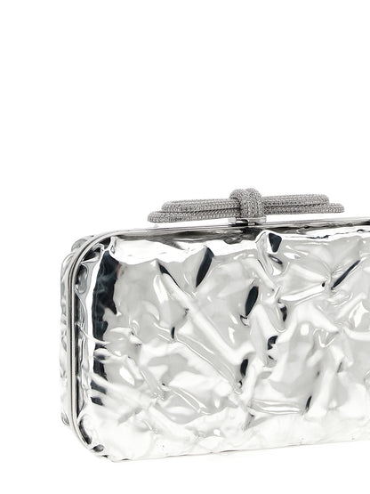 'Double Bow Wrapped Mirror' clutch Clutch
