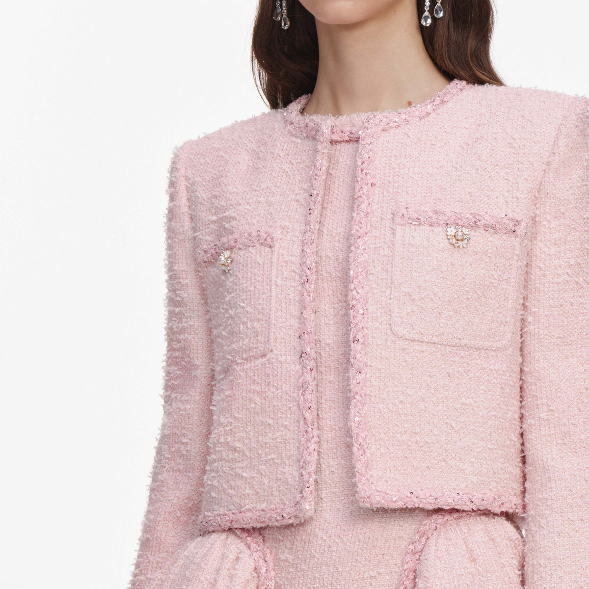 Self-Portrait Short round-neck jacket