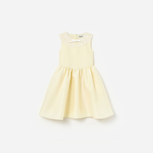 Self Portrait Kids Yellow taffeta lace dress
