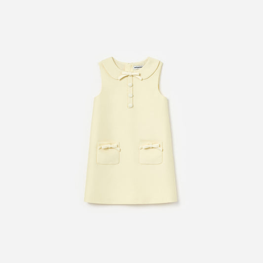 Self Portrait Kids Yellow taffeta shift dress