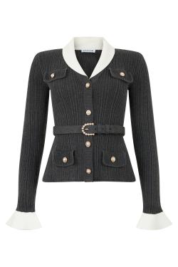 Self-Portrait Ribbed knit cardigan
