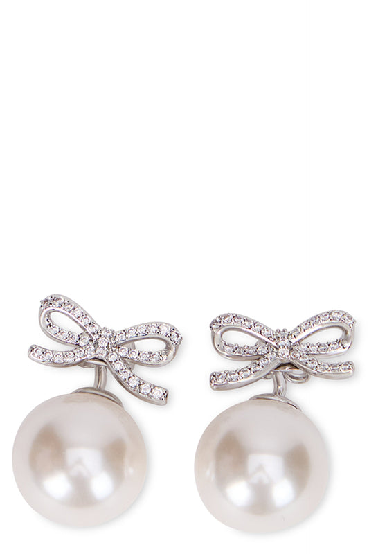 Self-Portrait Button earrings with crystals