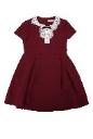 Self Portrait Kids Burgundy lace bib dress