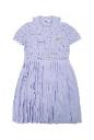 Self Portrait Kids Lilac pleated pointelle knit dress