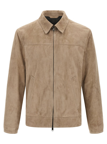 Suede blouson Down jacket, Parka, Casual jackets