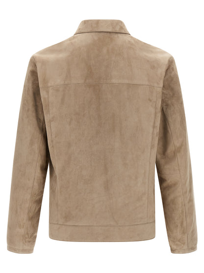 Suede blouson Down jacket, Parka, Casual jackets